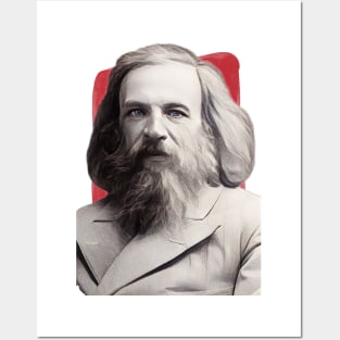 Russian Chemist Dmitri Mendeleev illustration Posters and Art